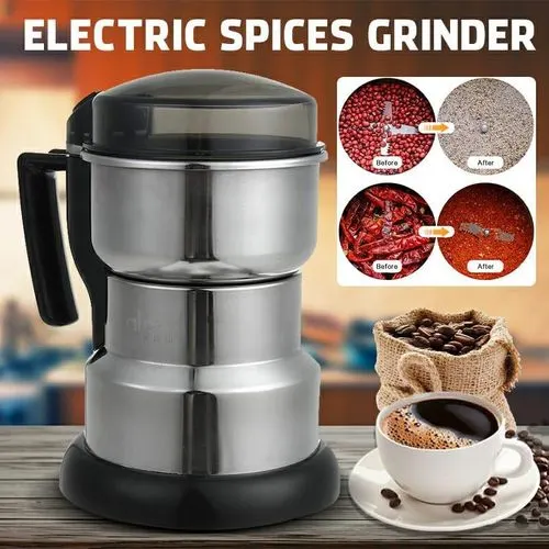 Stainless Electric Coffee Grinder 250W Electric Grinder Grain Food Bean Grinding Powder …