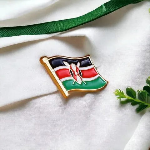 Gk Kenya Single Flag Lapel Pin Badge – Patriotic Flag with Gold Finish, Elegant National…