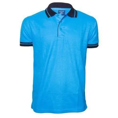 Heavy-duty Plain Cotton Polo T-shirt- Grey Black Colar