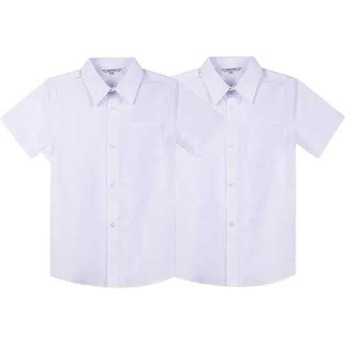 2pcs School Button Down cotton shirts-White