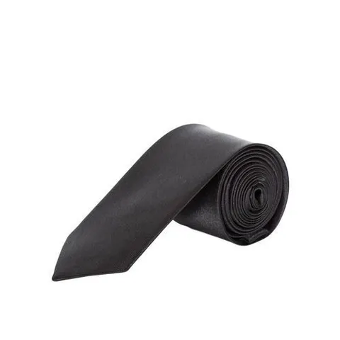 Men's Black Satin Skinny Slim Tie - Formal Accessory