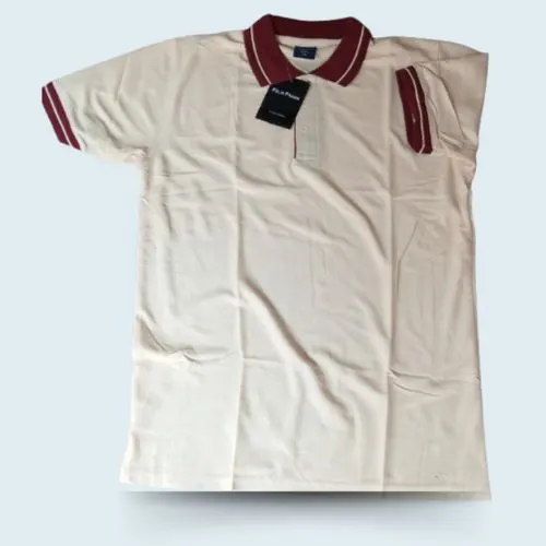 Cream Maroon Polo Shirt